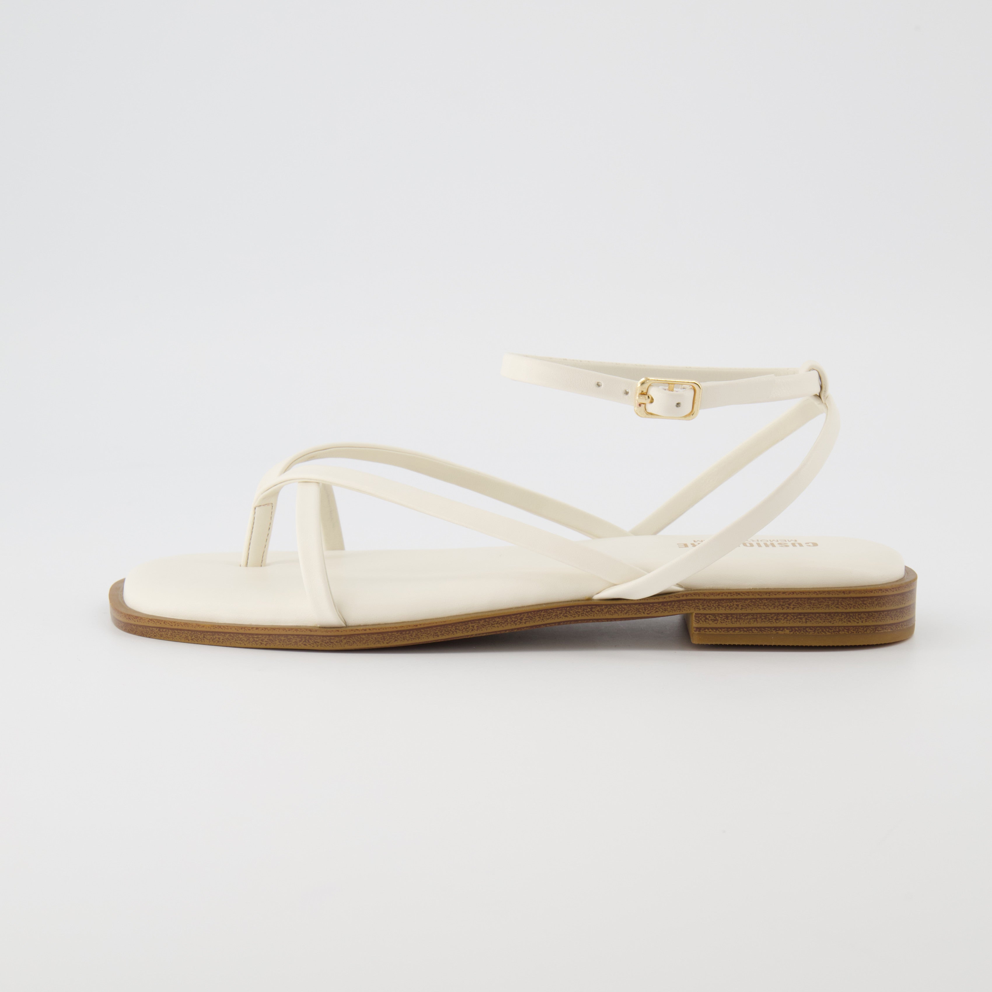 Cushionaire Women's Vida Strappy Flat Sandal with Memory Foam