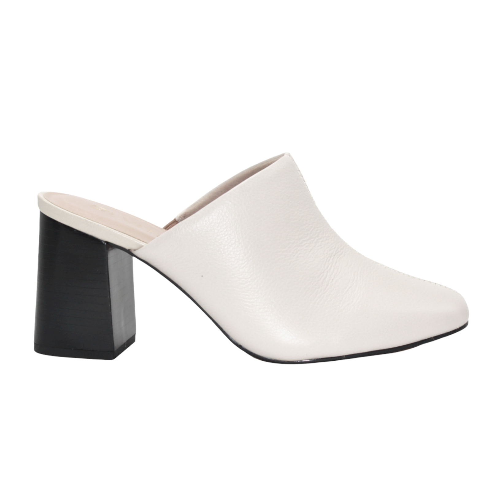 Pointed Leather Heeled Mules