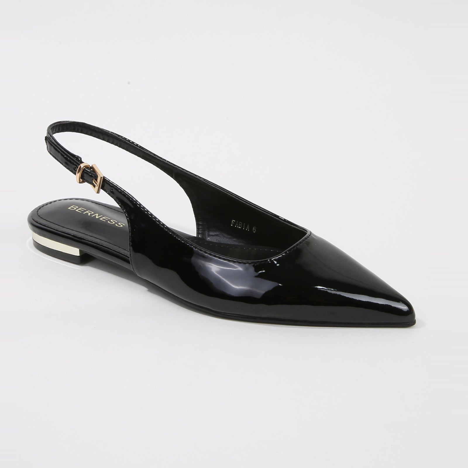 Berness Fabia Patent Leather Slingback Flats