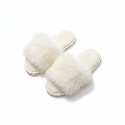 Anna-Kaci Lounge Women's Plush Faux Fur Slide Slippers